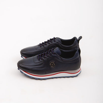 Madasat Navy Blue Leather Casual Shoes - 232 |