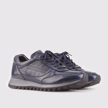 Madasat Navy Blue Leather Casual Shoes - 812 |