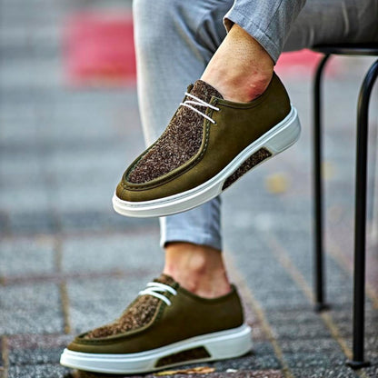 Madasat Khaki Nubuck Leather Casual Shoes - 727 |