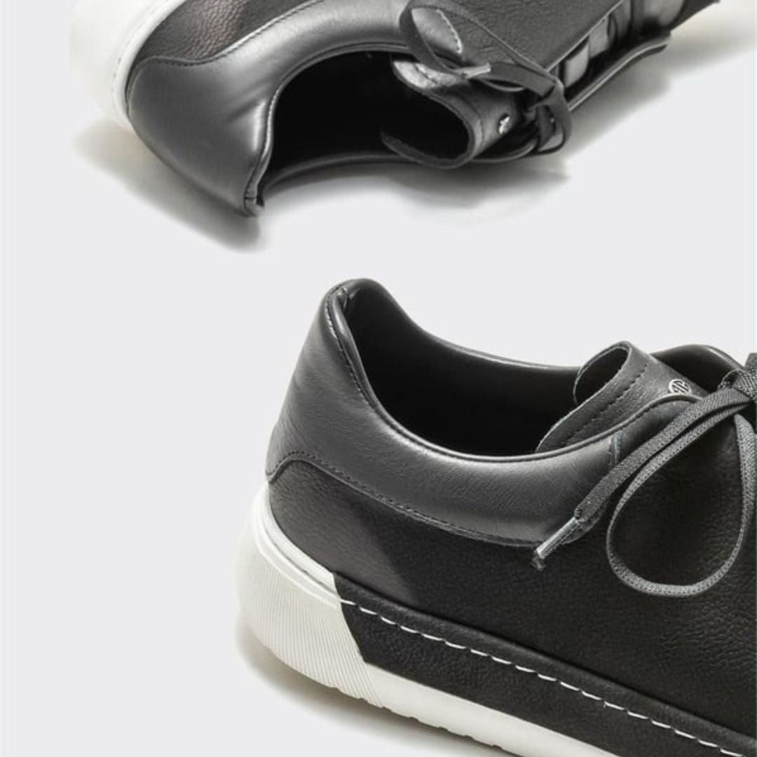Madasat Black Leather Men's Casual Shoes - 876 |