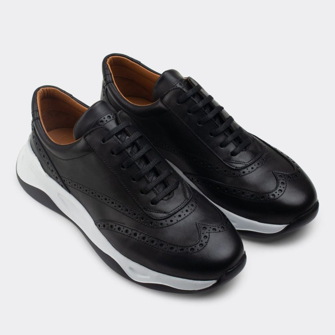 Madasat Black Men's Genuine Leather Shoes - 728 |