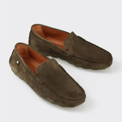 Madasat Khaki Leather Men's Loafer Shoes - 897 |