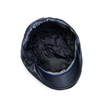 Madasat Navy Blue Men's Genuine Leather Cap - 932 |