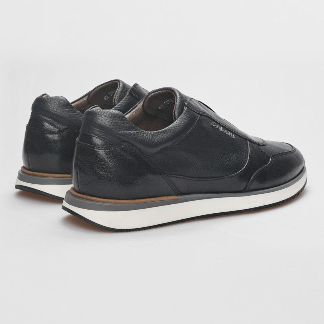 Madasat Navy Blue Genuine Leather Slip On Sneakers - 837 |
