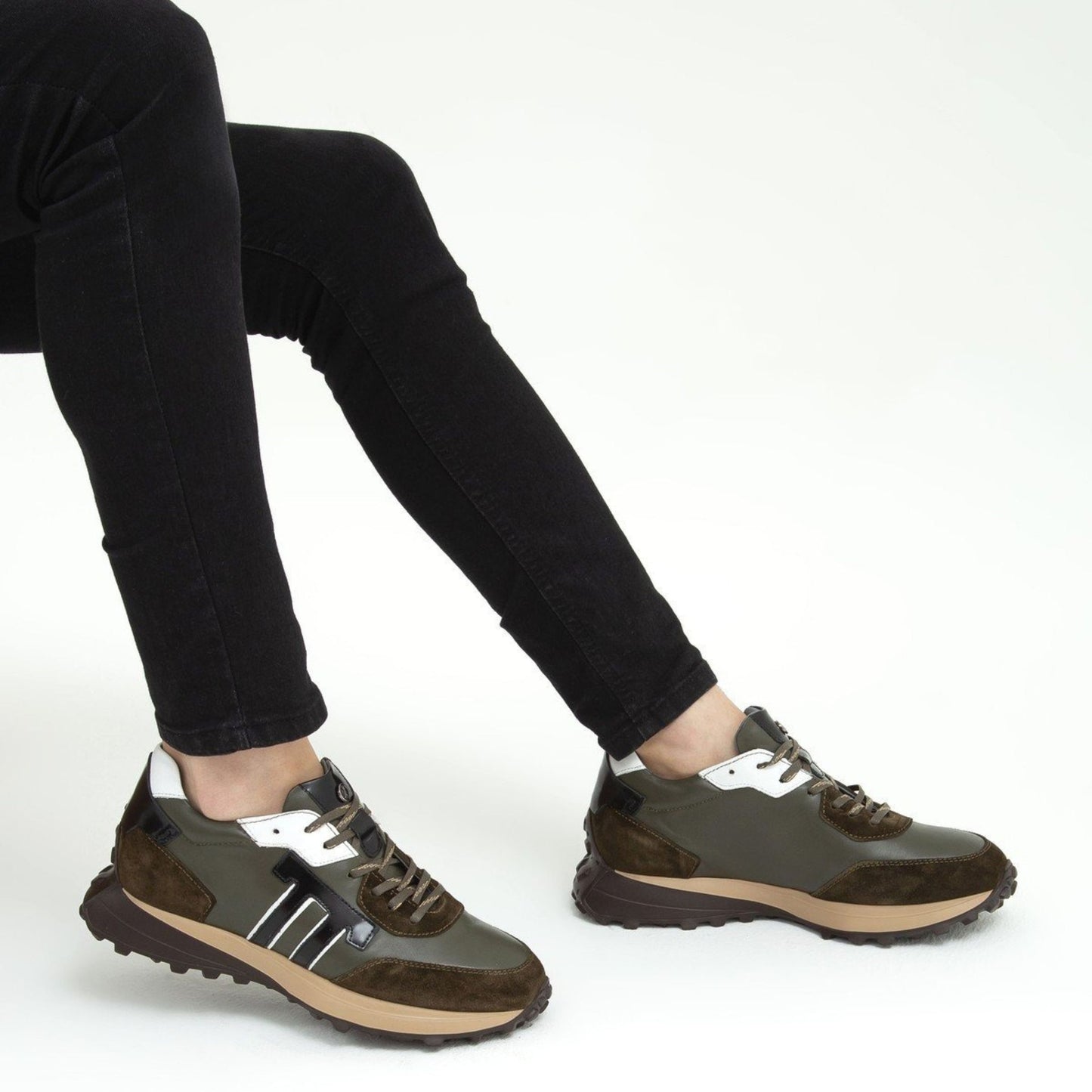 Madasat Green Leather Casual Shoes - 652 |