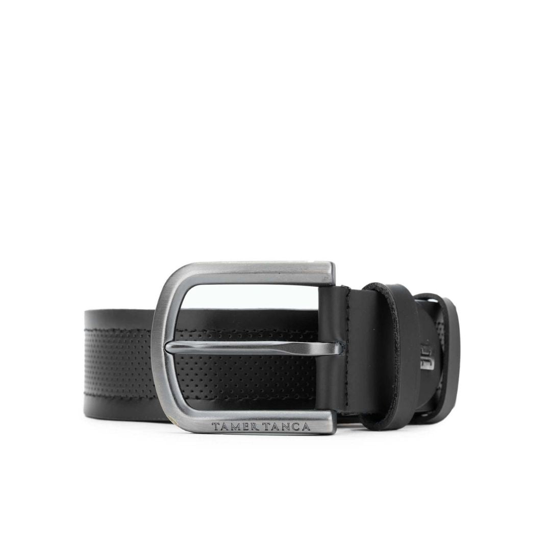 Madasat Black Men's Genuine Leather Sport Belt - 926 |