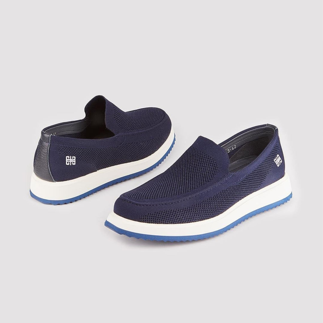 Madasat Navy Blue Slip On Casual Knit Shoes - 856 |