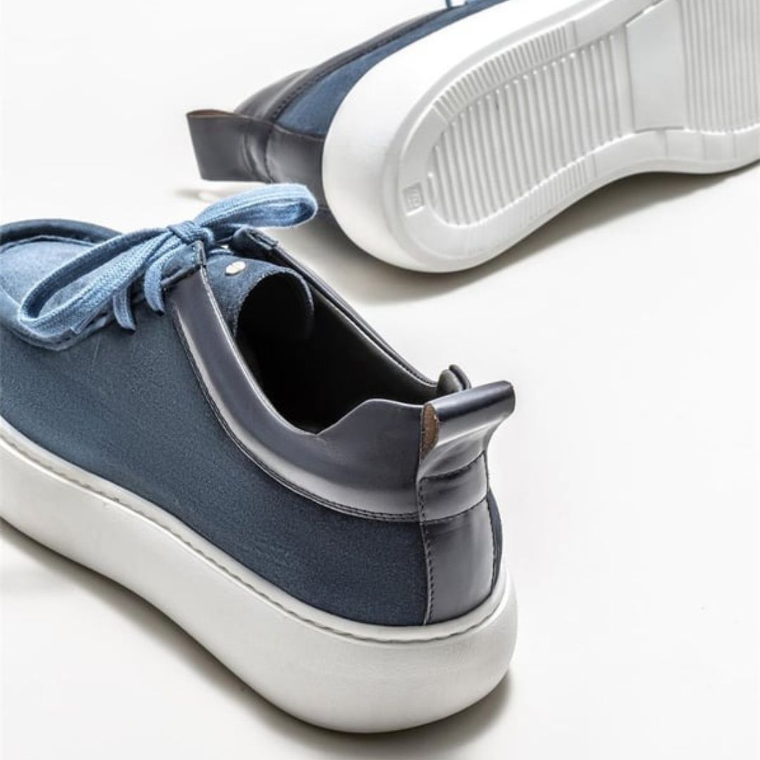 Madasat Blue Leather Men's Casual Shoes - 873 |