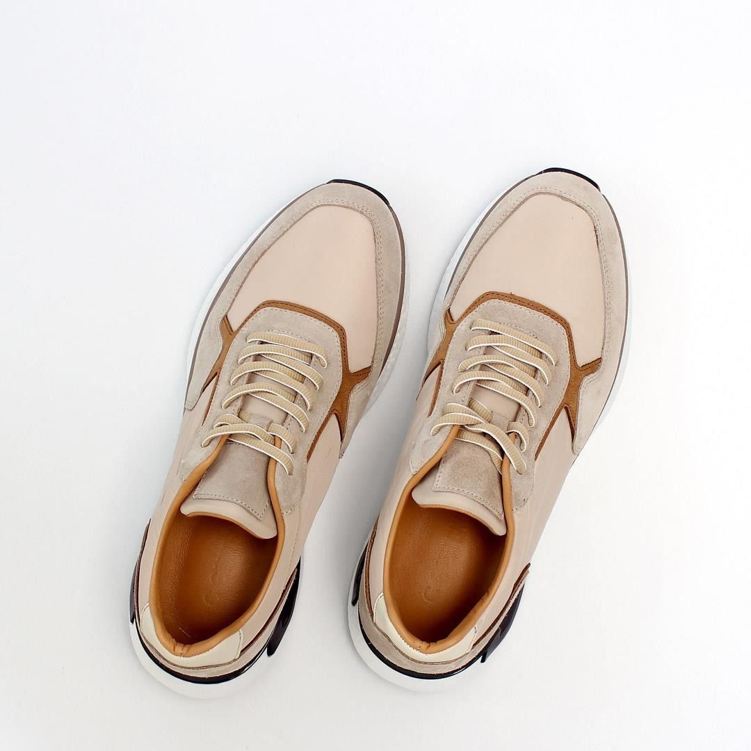 Madasat Beige Leather Men's Casual Shoes  - 902 |