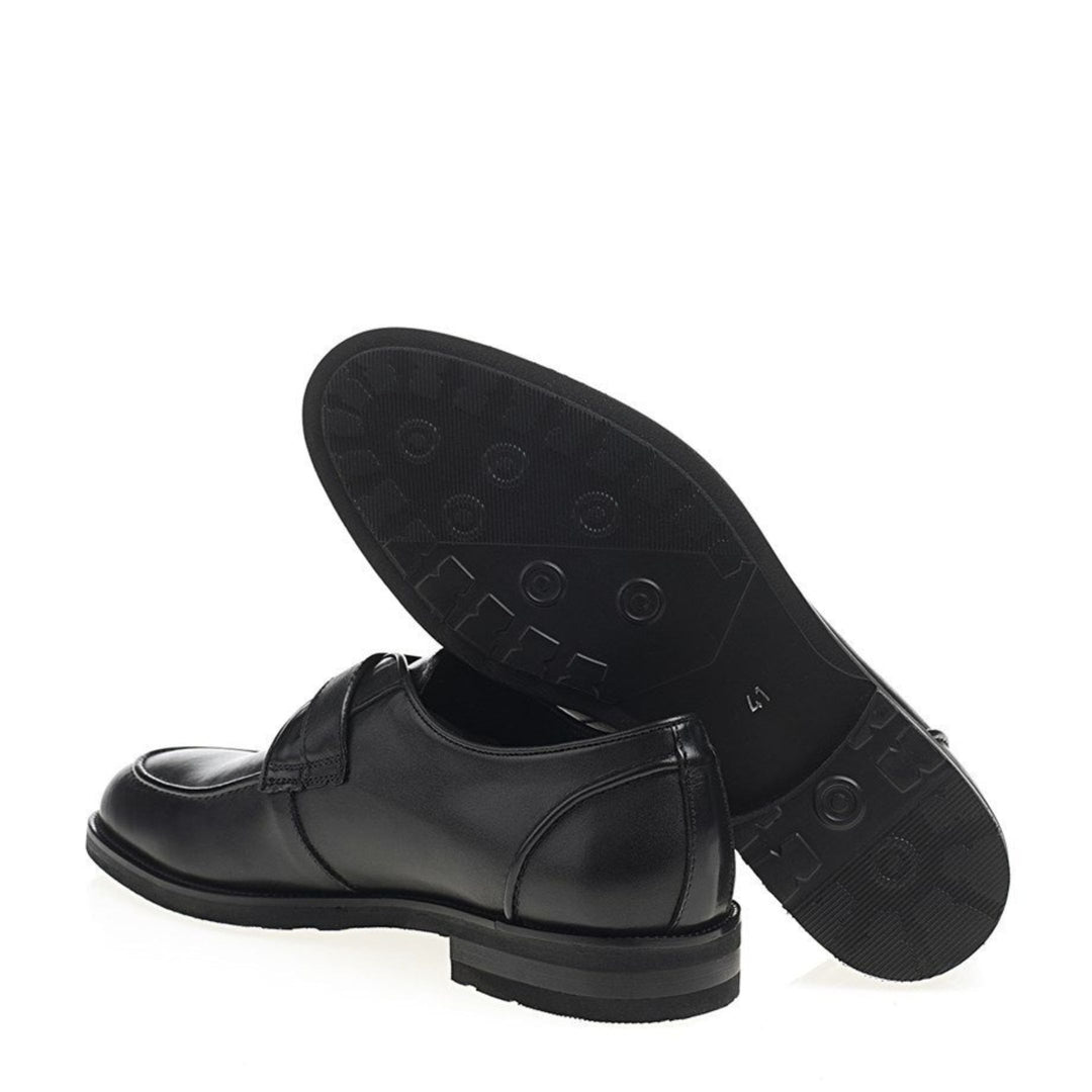 Madasat Black Leather Classic Shoes - 075 |