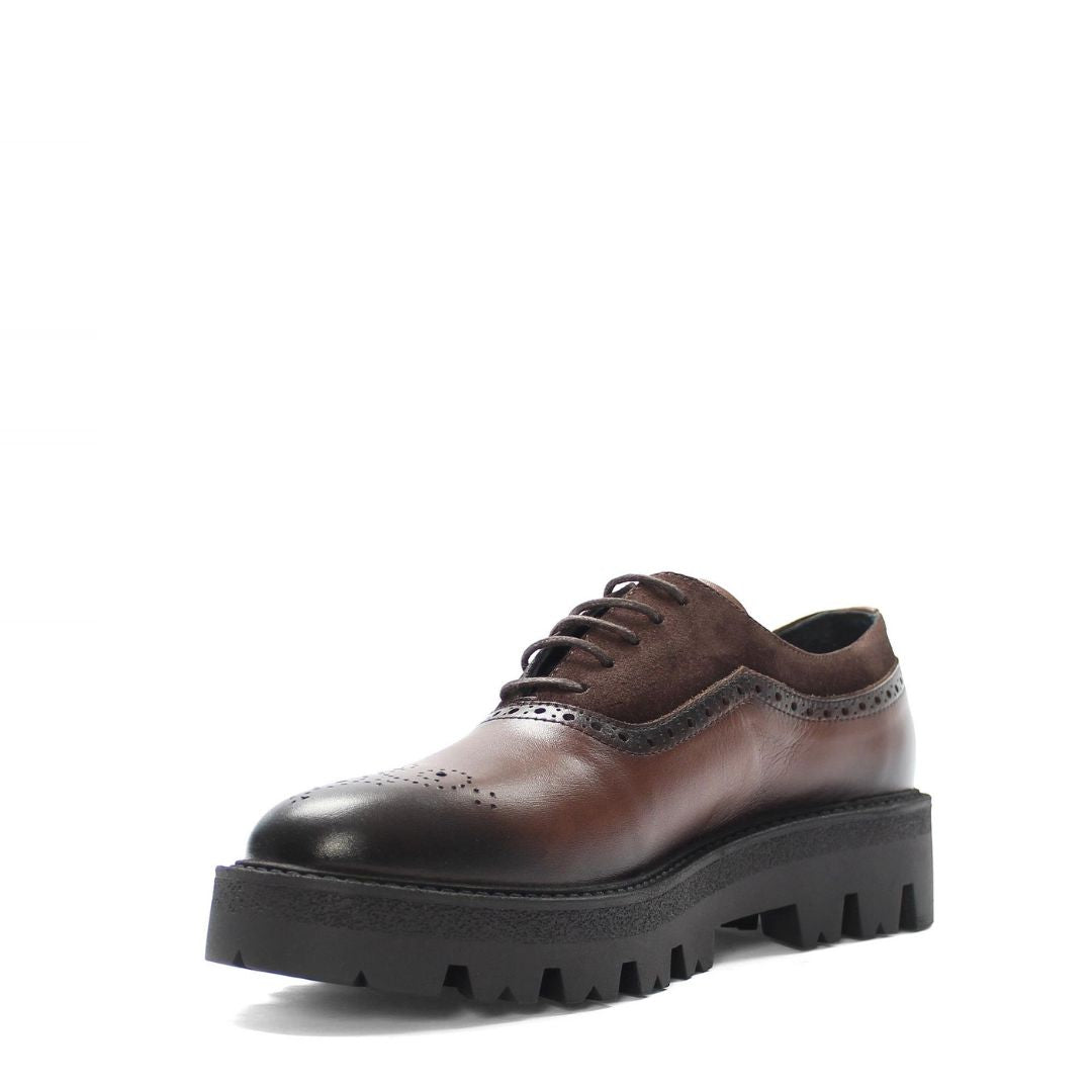 Madasat Brown Leather Men's Shoes - 885 |