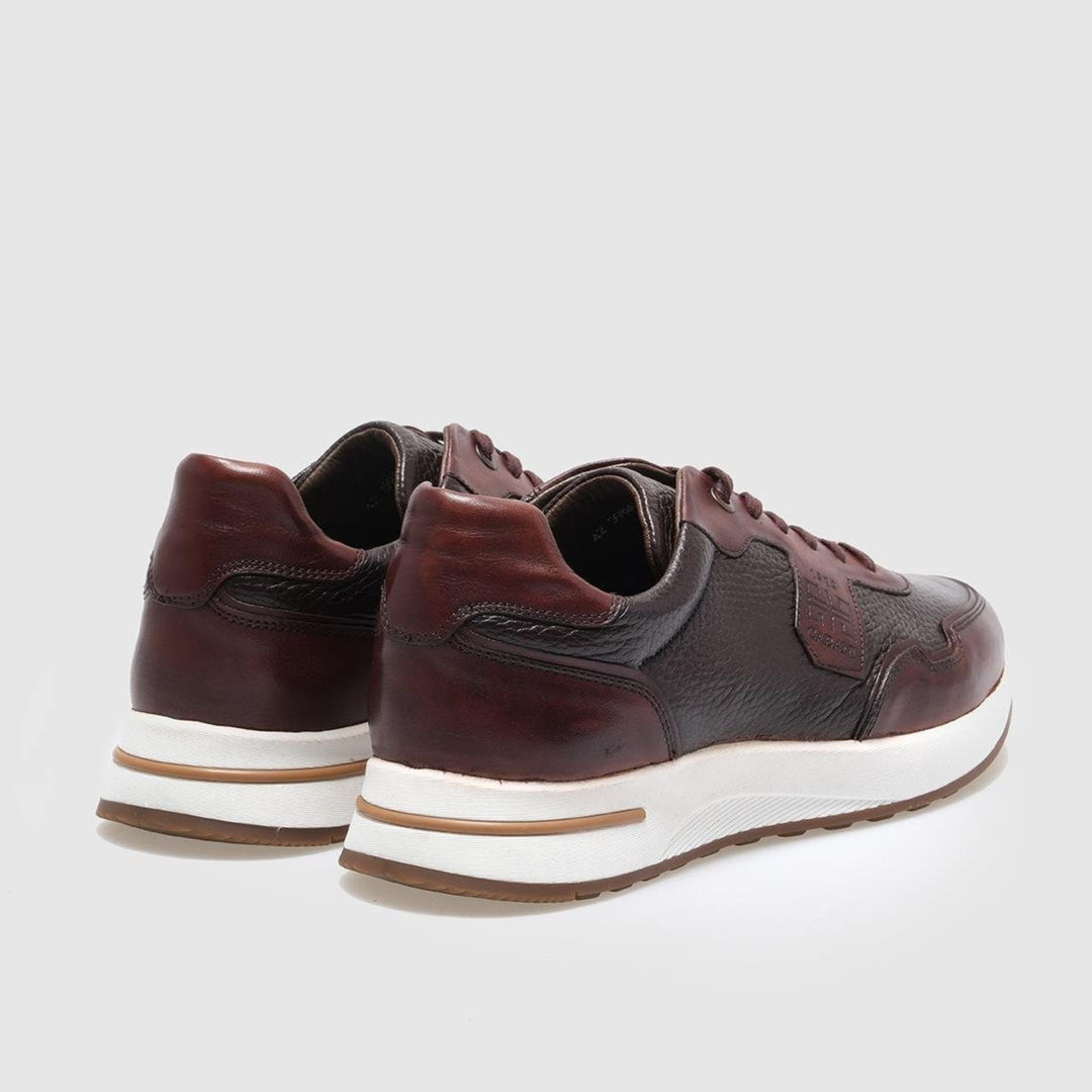 Madasat Men Brown Genuine Leather Sneakers - 855 |