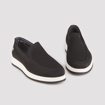 Madasat Schwarze Slip-On-Freizeit-Strickschuhe - 856 |