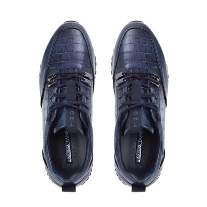 Madasat Navy Blue  Leather Casual Shoes - 492 |