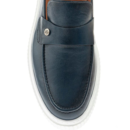 Madasat Navy blue Leather Loafer - 420 |