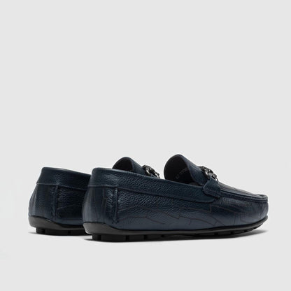 Madasat Marineblauer Leder-Loafer – 618 | 