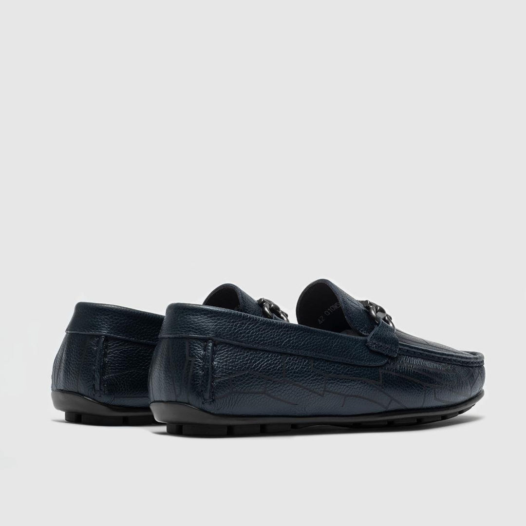 Madasat Navy Blue Leather Loafer - 618 |
