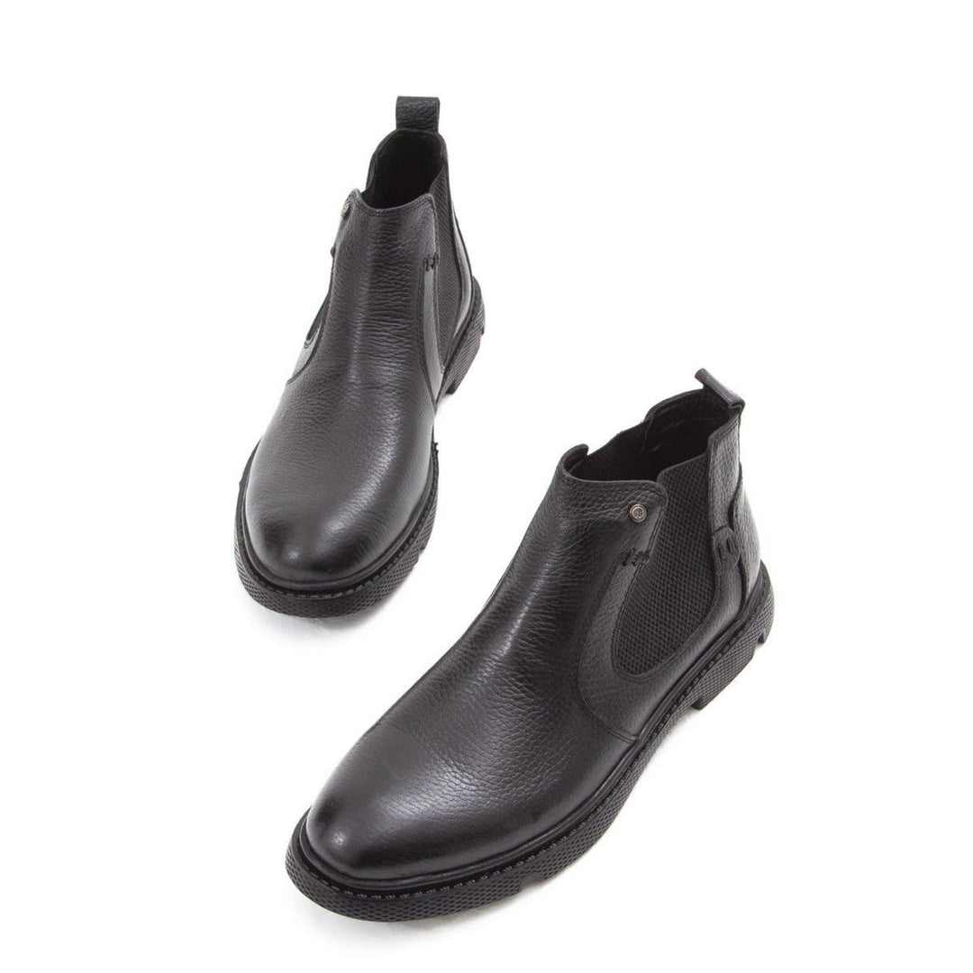 Klassischer Madasat-Stiefel aus schwarzem Leder - 555 |