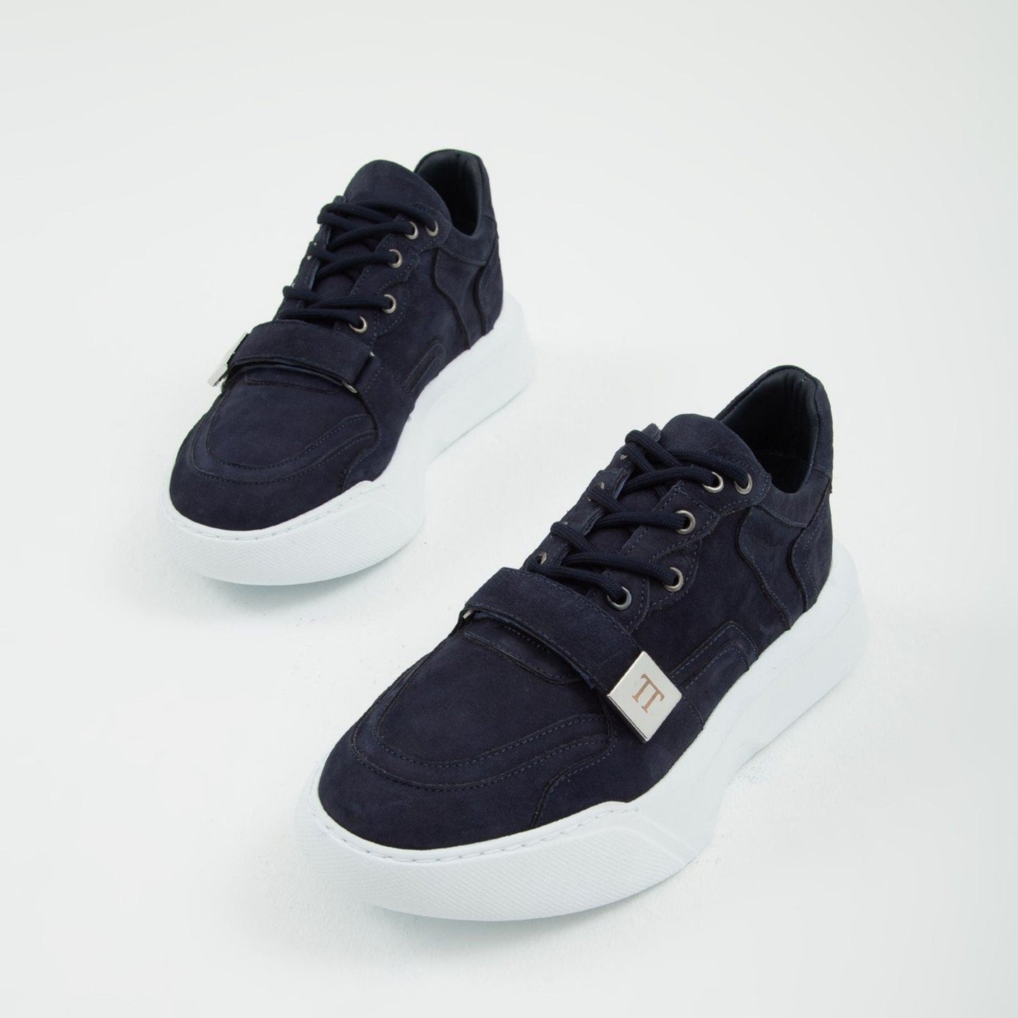 Madasat Navy Blue Leather Casual Shoes - 638 |