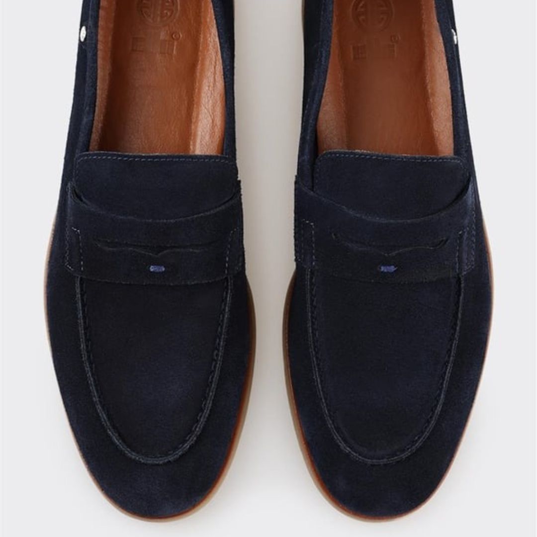 Madasat Navy Blue Leather Men's Loafer - 875 |