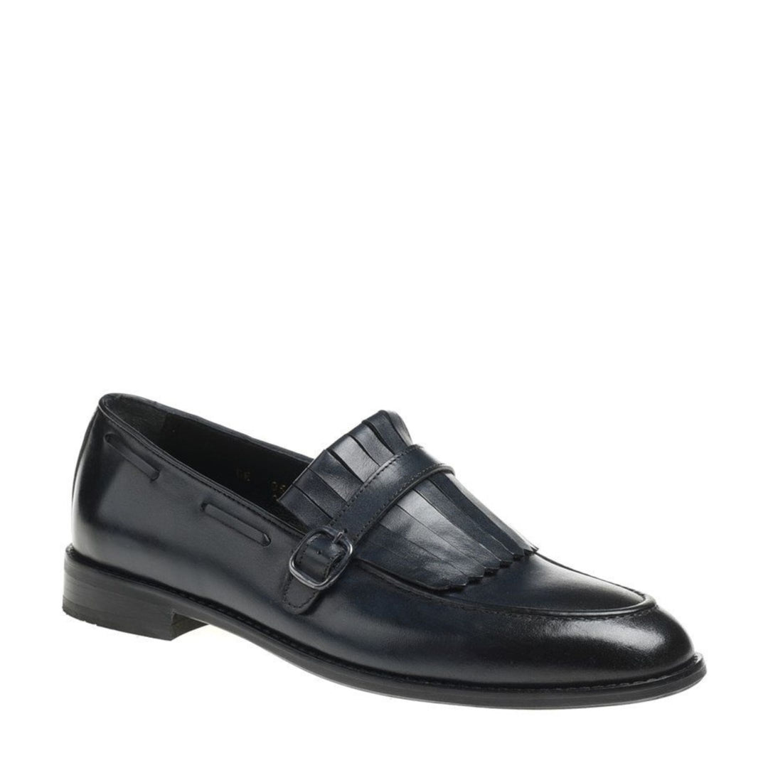 Madasat Navy Blue Leather Loafer - 719 |