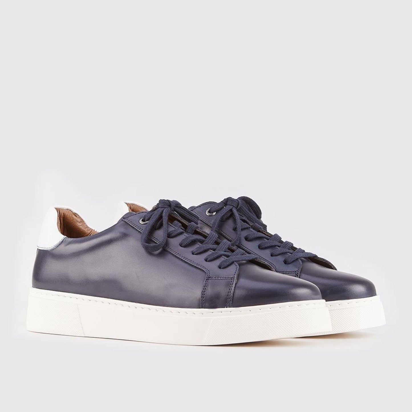 Madasat Navy Blue Leather Casual Shoes - 810 |