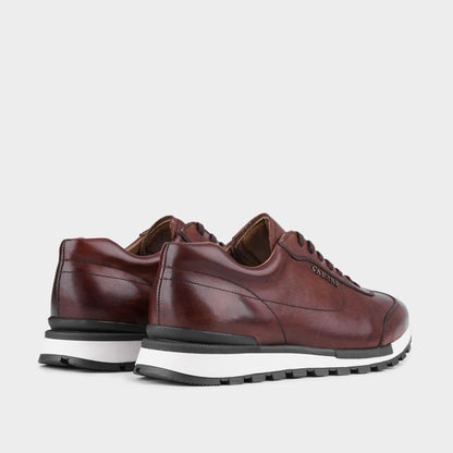 Madasat Brown Leather Sneakers & Sports Shoes - 348 |