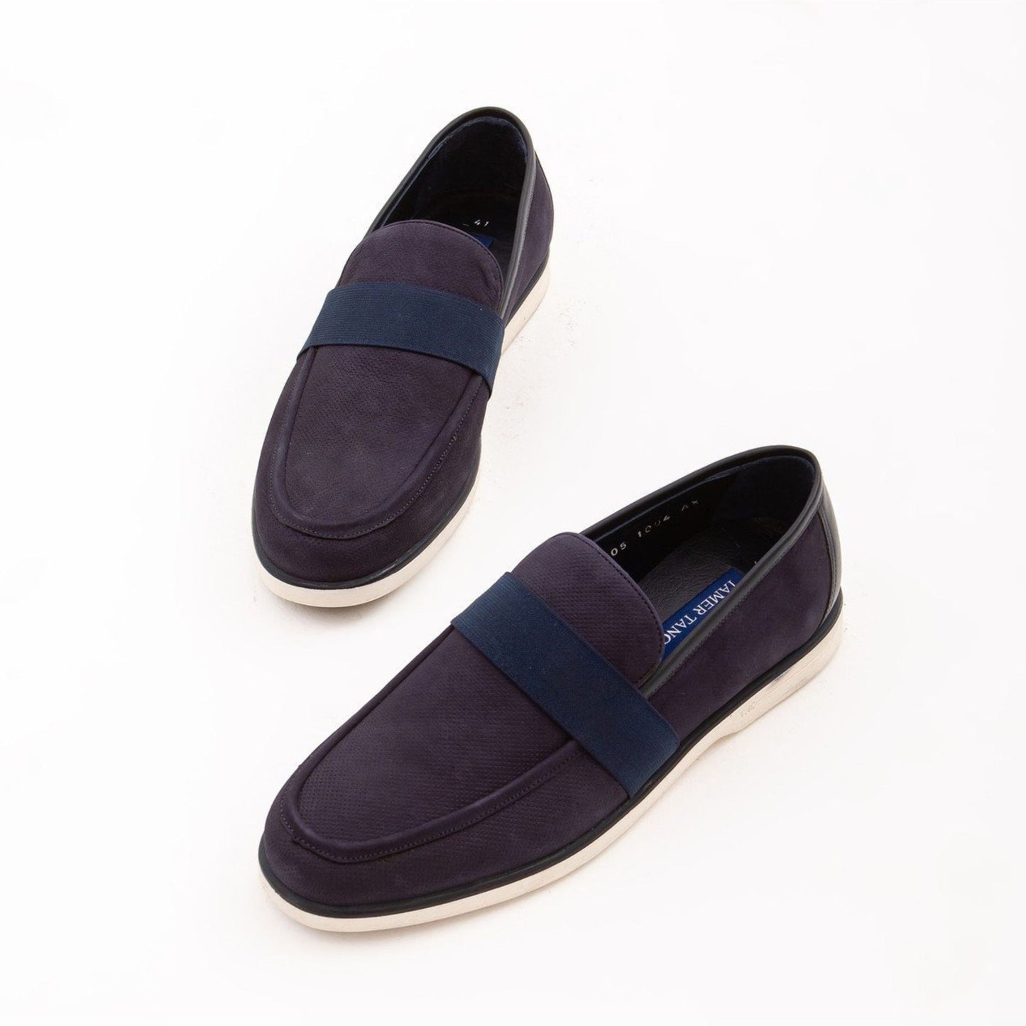 Madasat Navy Blue Nubuck Leather Casual Shoes - 639 |