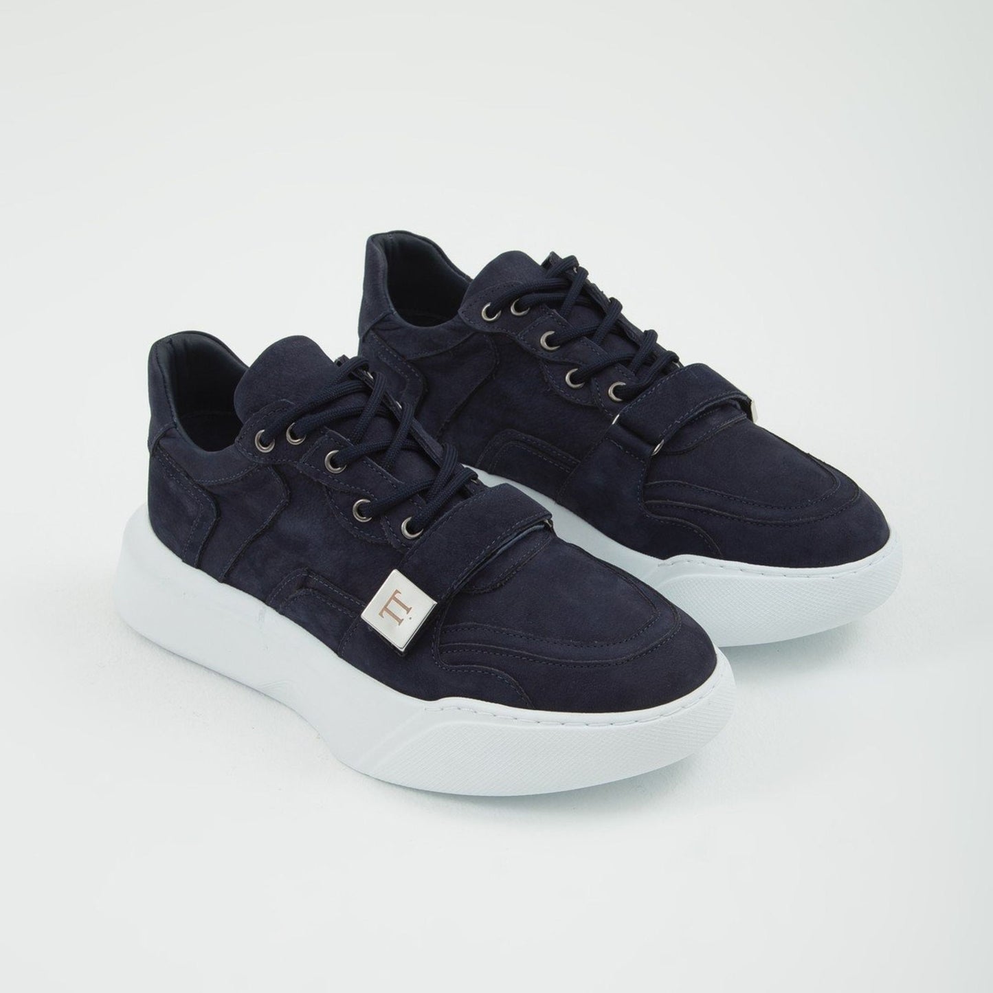 Madasat Navy Blue Leather Casual Shoes - 638 |