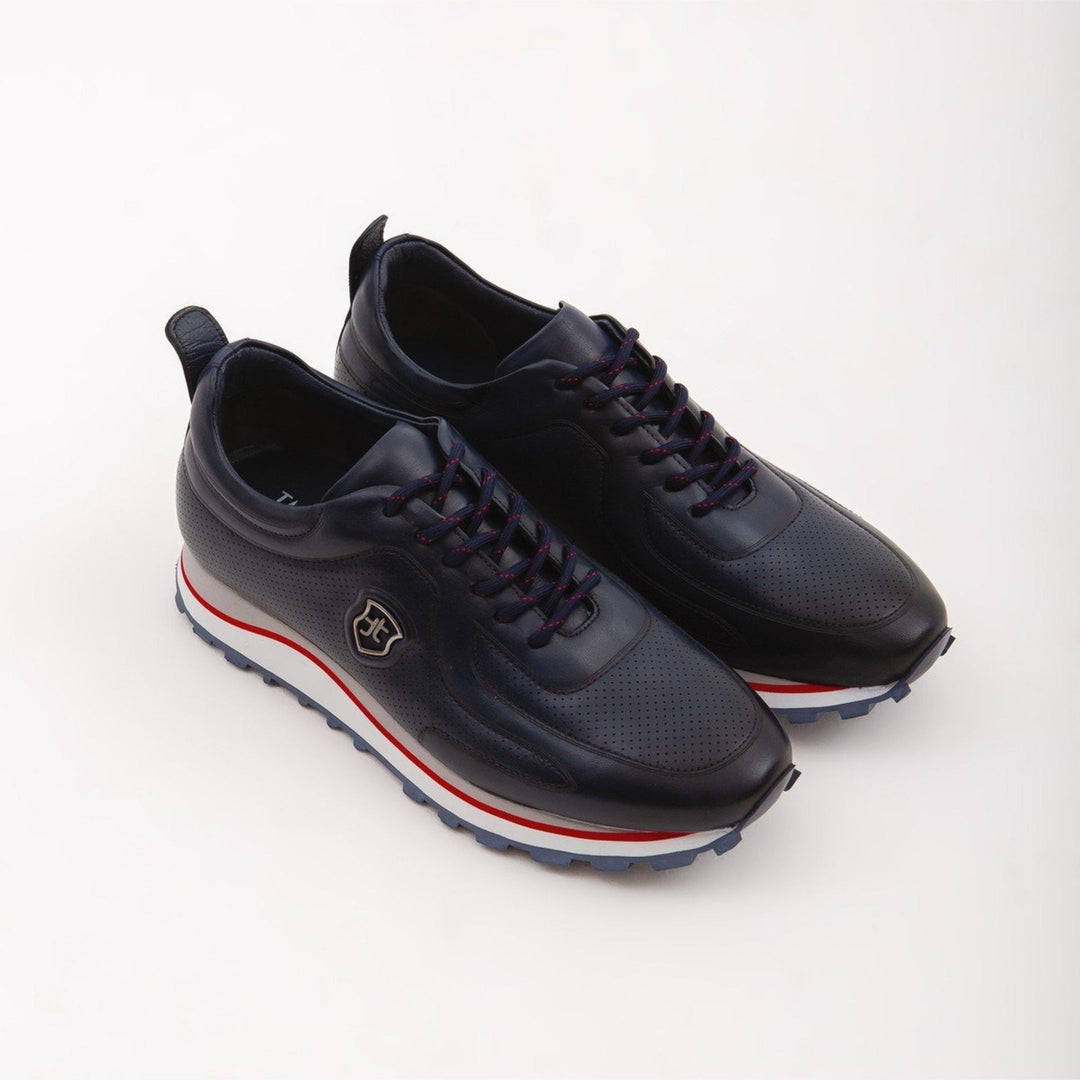 Madasat Navy Blue Leather Casual Shoes - 232 |