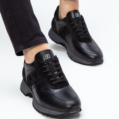 Madasat Black Leather Casual Shoes - 669 |