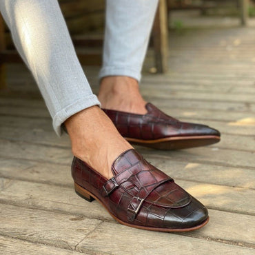 Madasat Burgundy Leather Loafer - 703 |