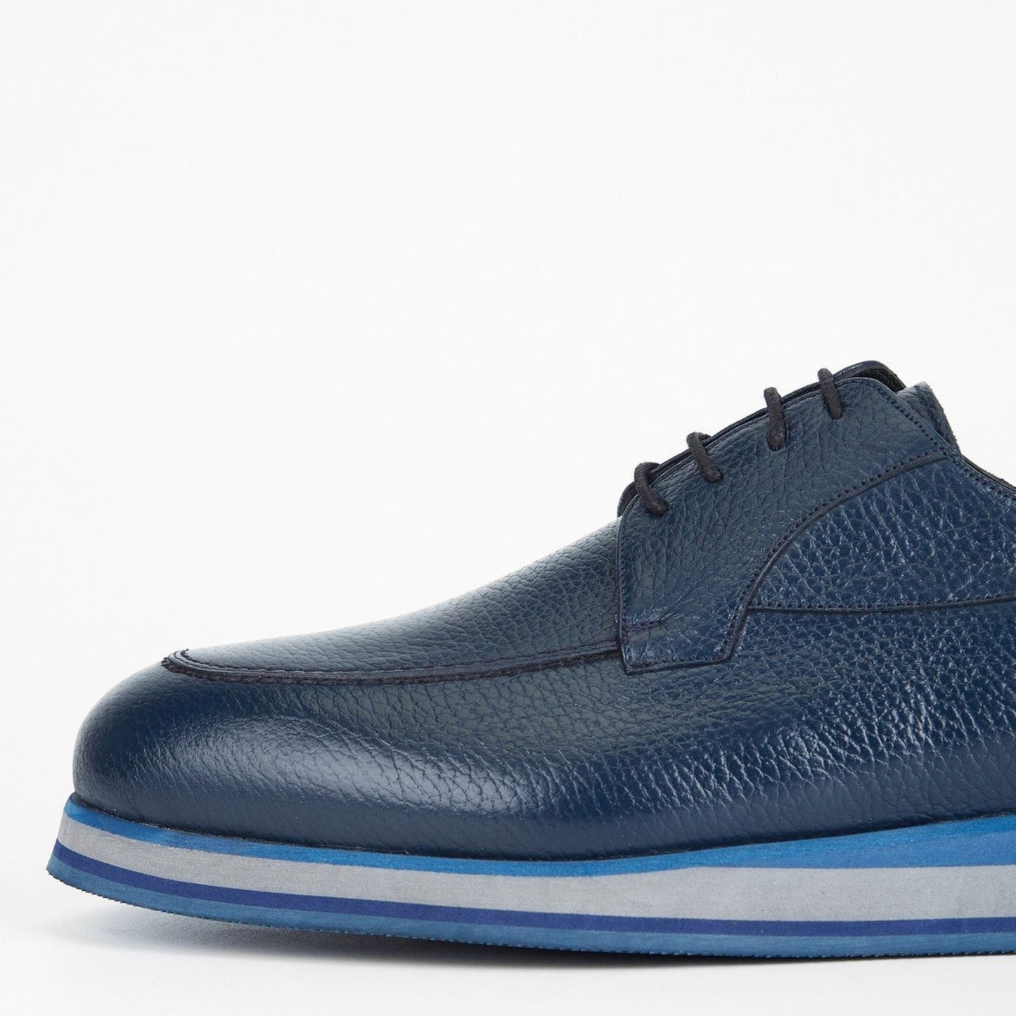 Madasat Navy Blue Leather Casual Shoes - 645 |