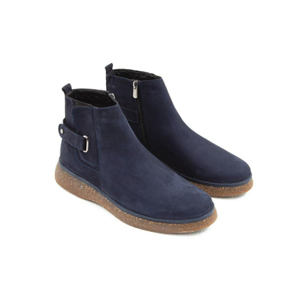 Madasat Navy Blue Nubuck Men's Leather Casual Boots - 821 |