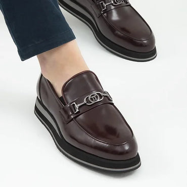 Madasat Burgunder-Leder-Loafer - 591 |