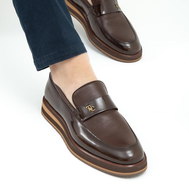 Madasat Brown Leather Loafer - 605 |